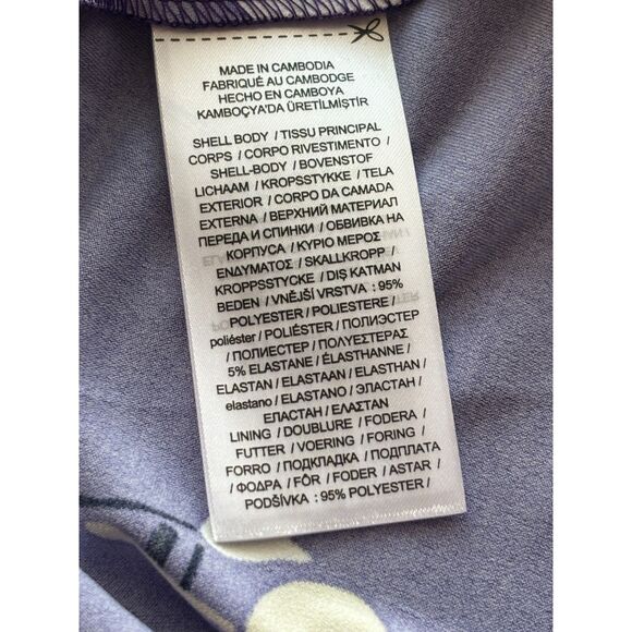 Lauren Ralph Lauren Black Label Floral Flutter Sleeve Jersey Dress Size 10 - Picture 13 of 14